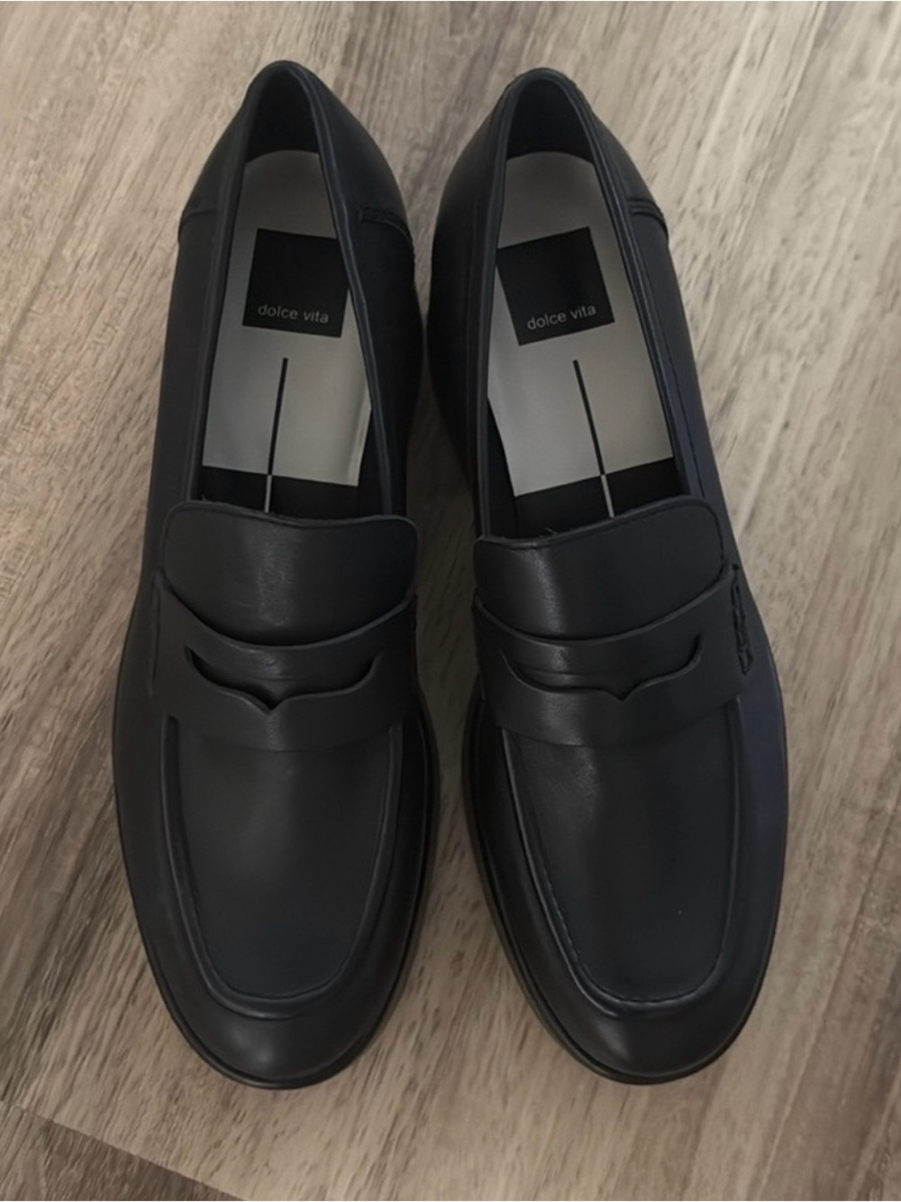 NIB DOLCE VITA Yanni Heeled Platform Loafer Slip On Black 8.5 - Picture 10 of 13
